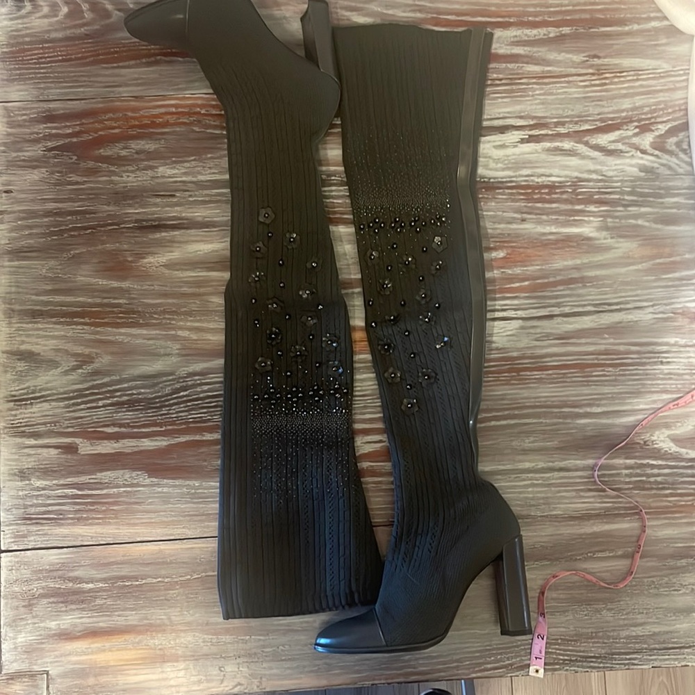 Stuart weitzman over  the knee beaded boots